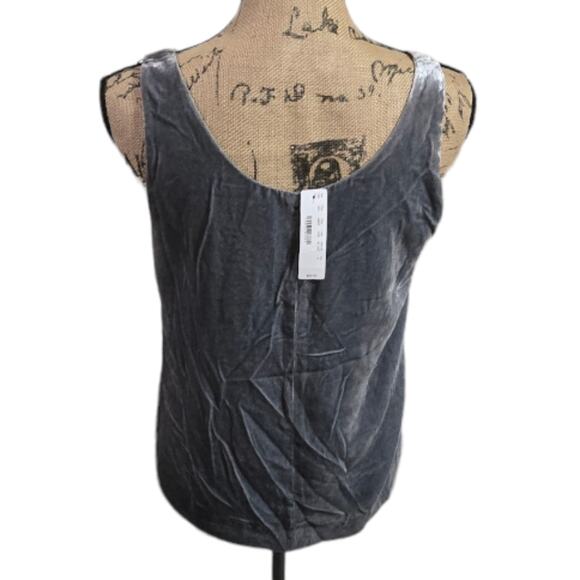 J. Crew Grey Crushed Velvet party Tank Top Size 6 and 4 Small New! - Picture 3 of 7